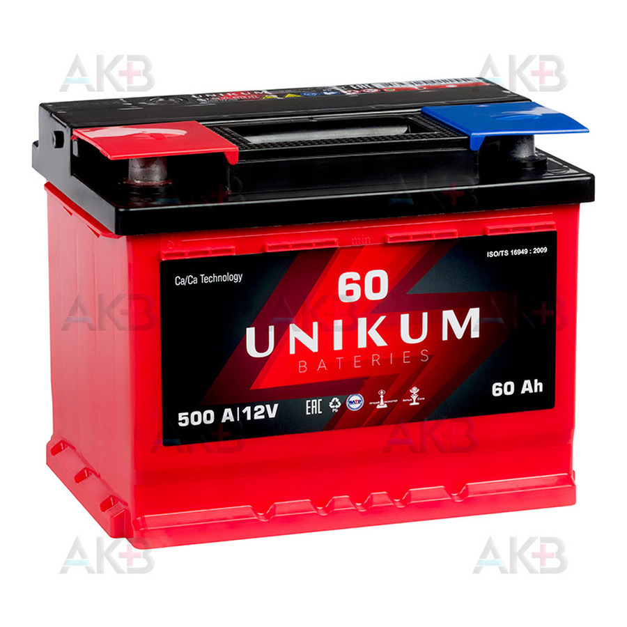 Автомобильный аккумулятор UNIKUM 60L 500A (242x175x190)
