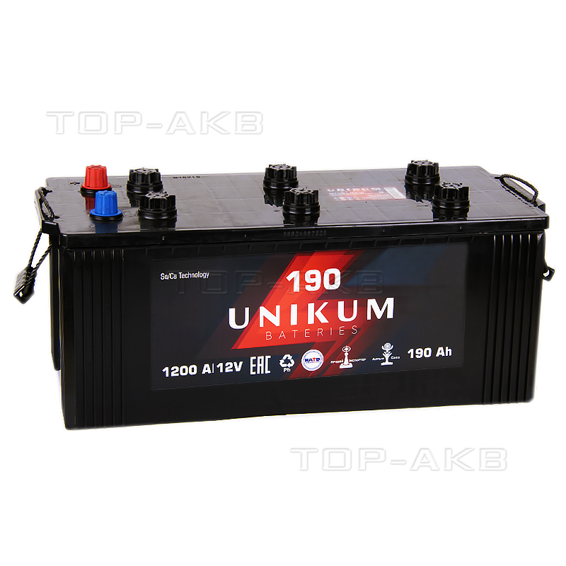 Автомобильный аккумулятор UNIKUM 190 евро 1200A (513x223x223)