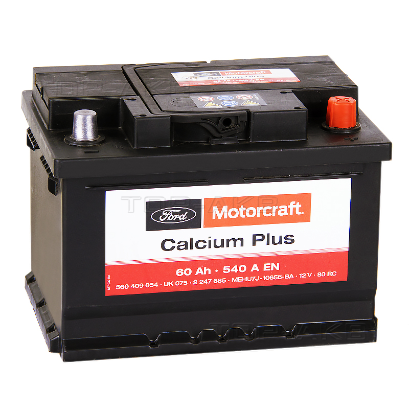 Автомобильный аккумулятор Motorcraft Calcium Plus (FORD) 60 Ач обратная пол. 540А (242x175x175)