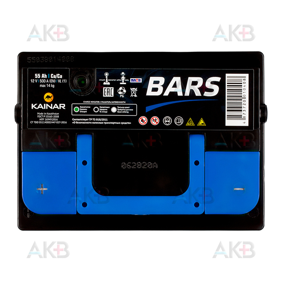 Автомобильный аккумулятор BARS 6СТ-55 АПЗ п.п. 55 Ач 500A (242x175x190)