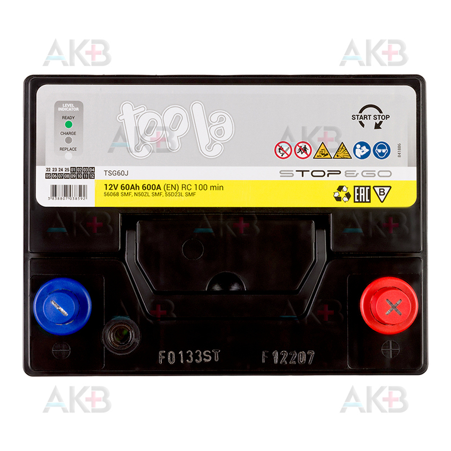 Автомобильный аккумулятор Topla EFB Stop-n-Go 60R (600A 232x173x227) 112260 56068