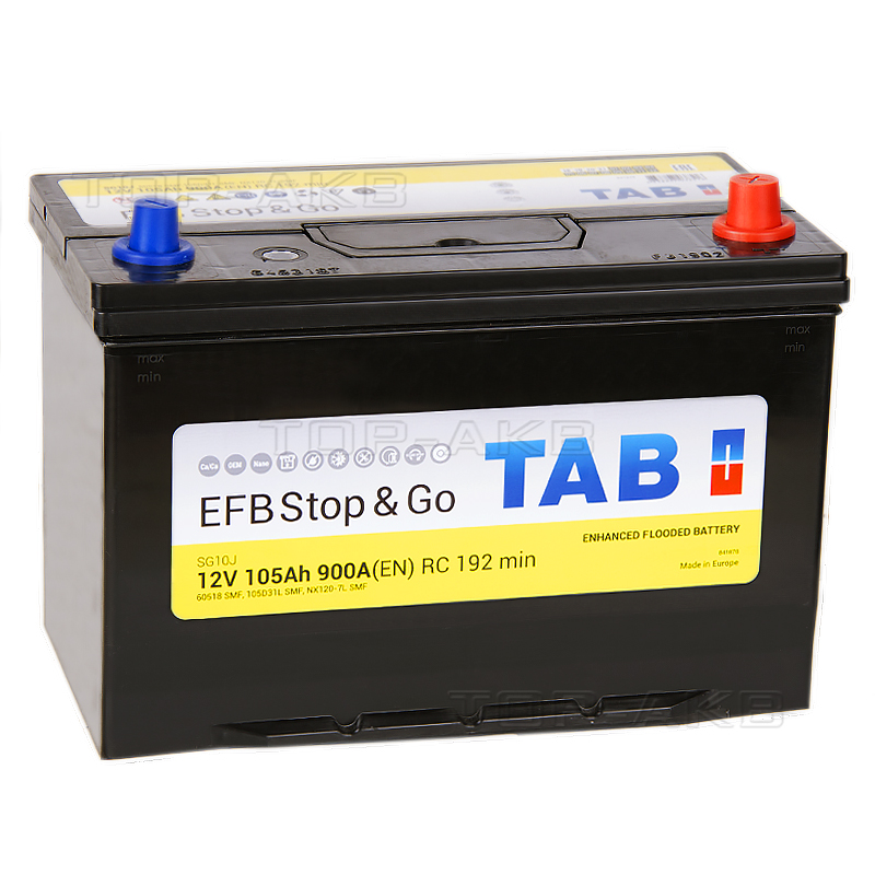 Автомобильный аккумулятор Tab EFB Stop-n-Go 105R (900A 306x173x225) 212005 60518