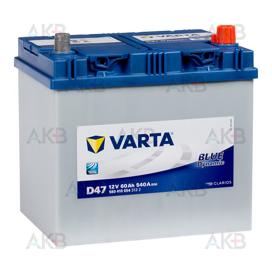 Автомобильный аккумулятор Varta Blue Dynamic D47 60R 540A 232x173x225 (560410054)