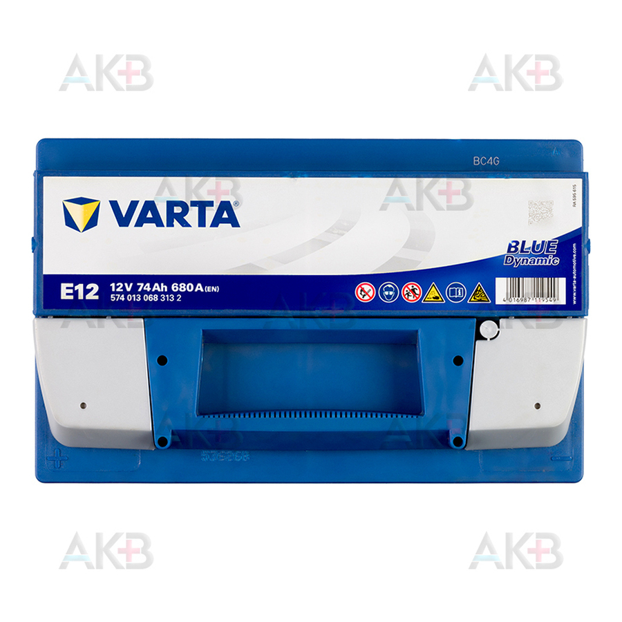 Автомобильный аккумулятор Varta Blue Dynamic E12 74L 680A 278x175x190