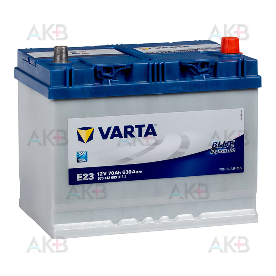 Автомобильный аккумулятор Varta Blue Dynamic E23 70R 630A 261x175x220 (570412063)
