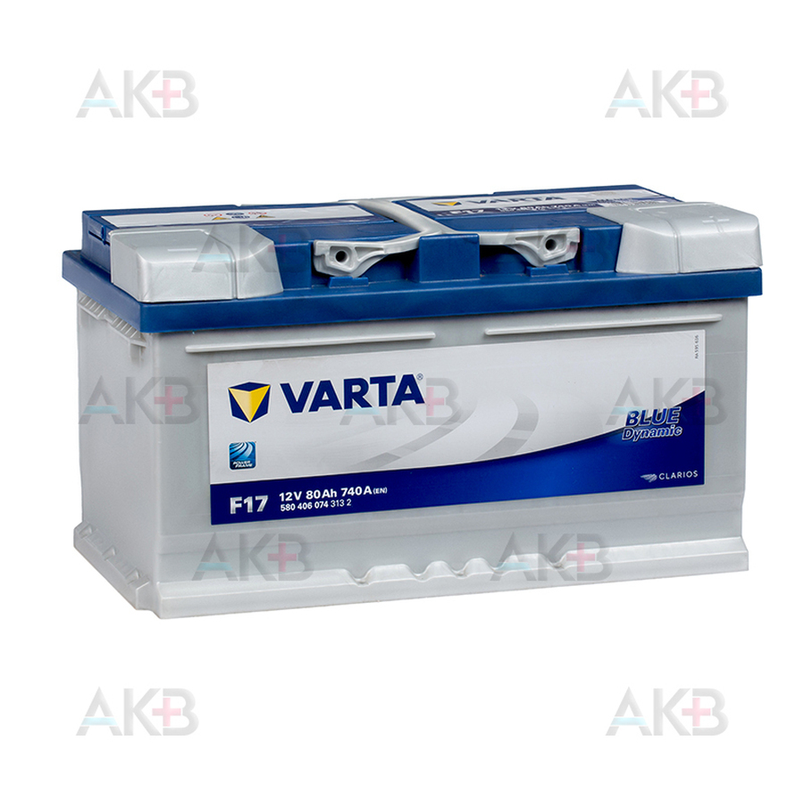 Автомобильный аккумулятор Varta Blue Dynamic F17 80R 740A 315x175x175