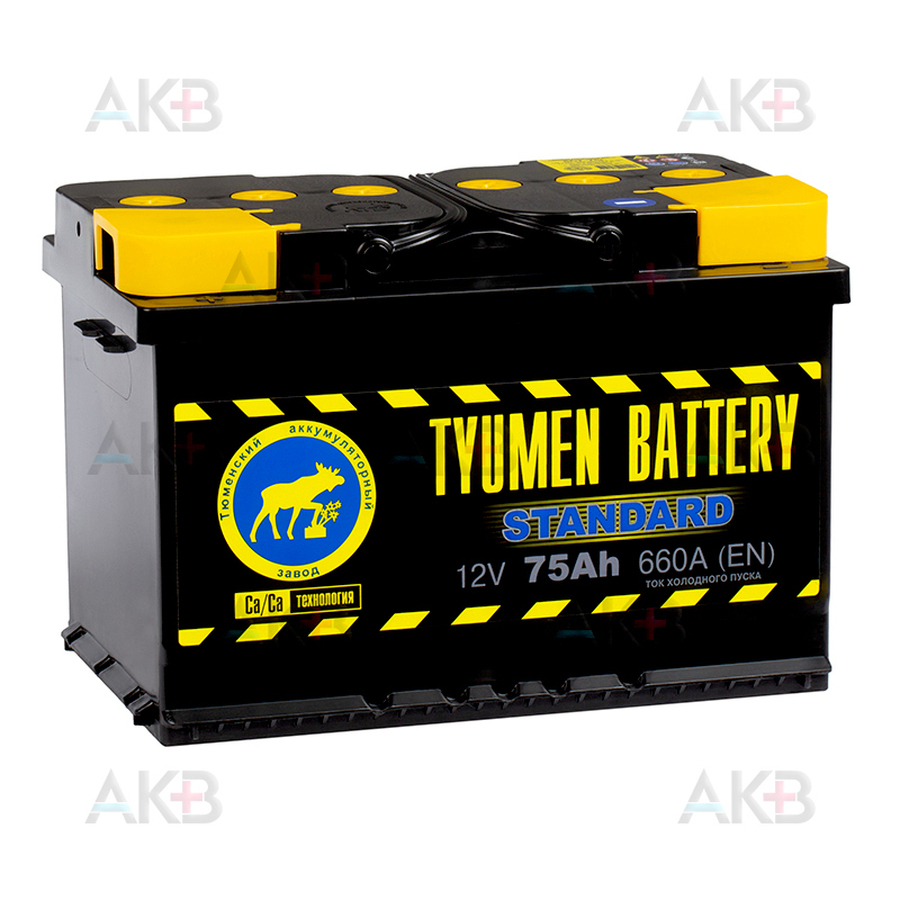 Автомобильный аккумулятор Tyumen Battery Standard 75 Ач прям. пол. 660A (278x175x190)