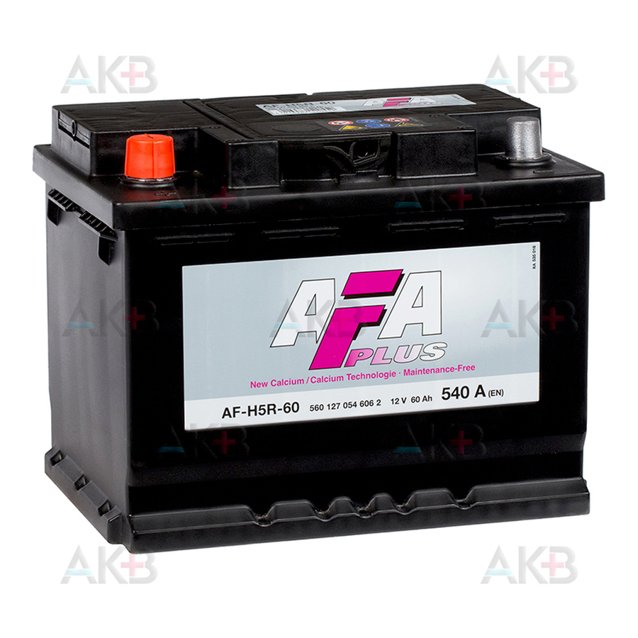 Автомобильный аккумулятор AFA Plus 60 Ач 540A прям. пол. (242x175x190) AF-H5R-60