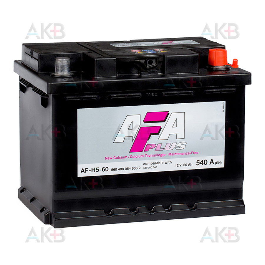 Автомобильный аккумулятор AFA Plus 60 Ач 540A обр. пол. (242x175x190) AF-H5-60