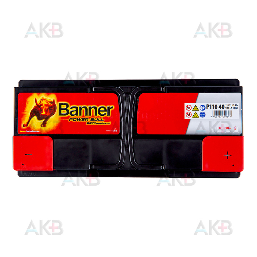 Автомобильный аккумулятор BANNER Power Bull Pro (110 40) 110R 900A 393x175x190