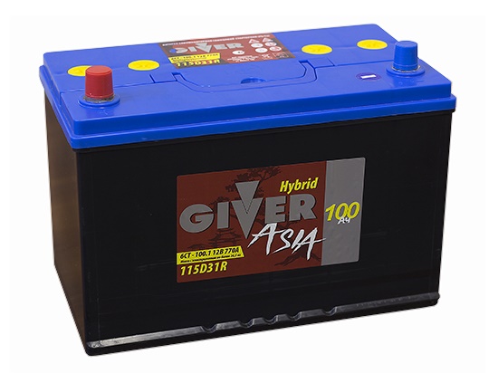 Автомобильный аккумулятор Giver 115D31R (100L 770A 302x172x223)