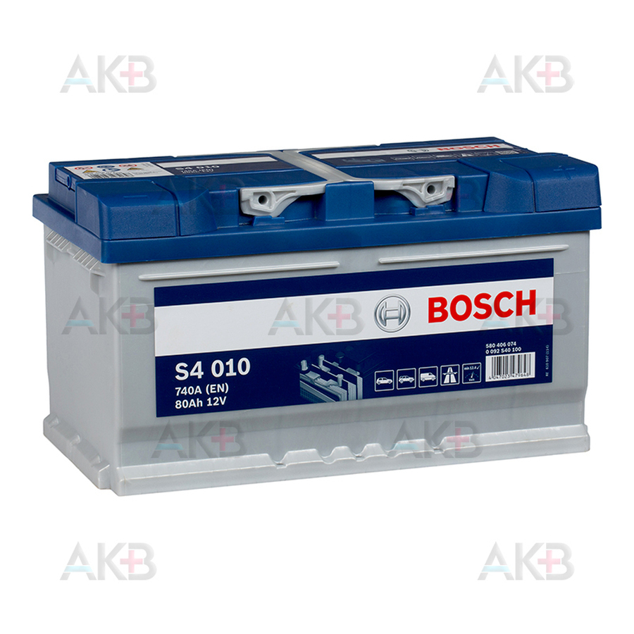 Автомобильный аккумулятор Bosch S4 010 80R 740A 315x175x175