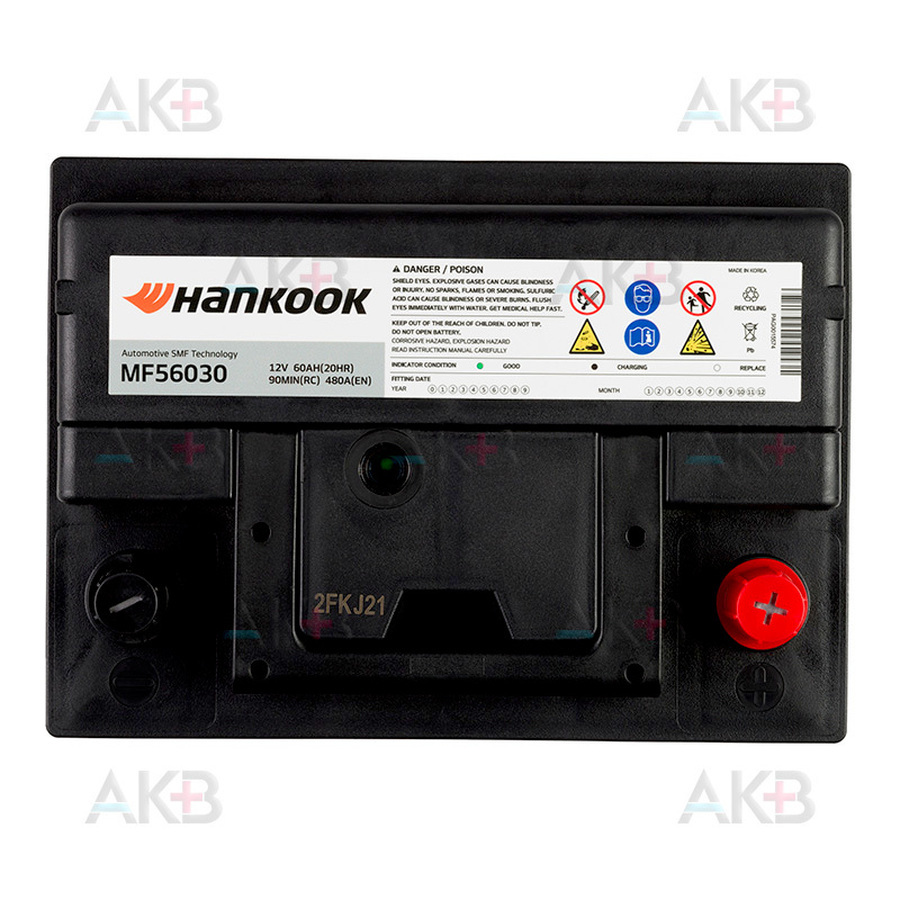 Автомобильный аккумулятор Hankook 56030 (60R 480A 242х174х190)