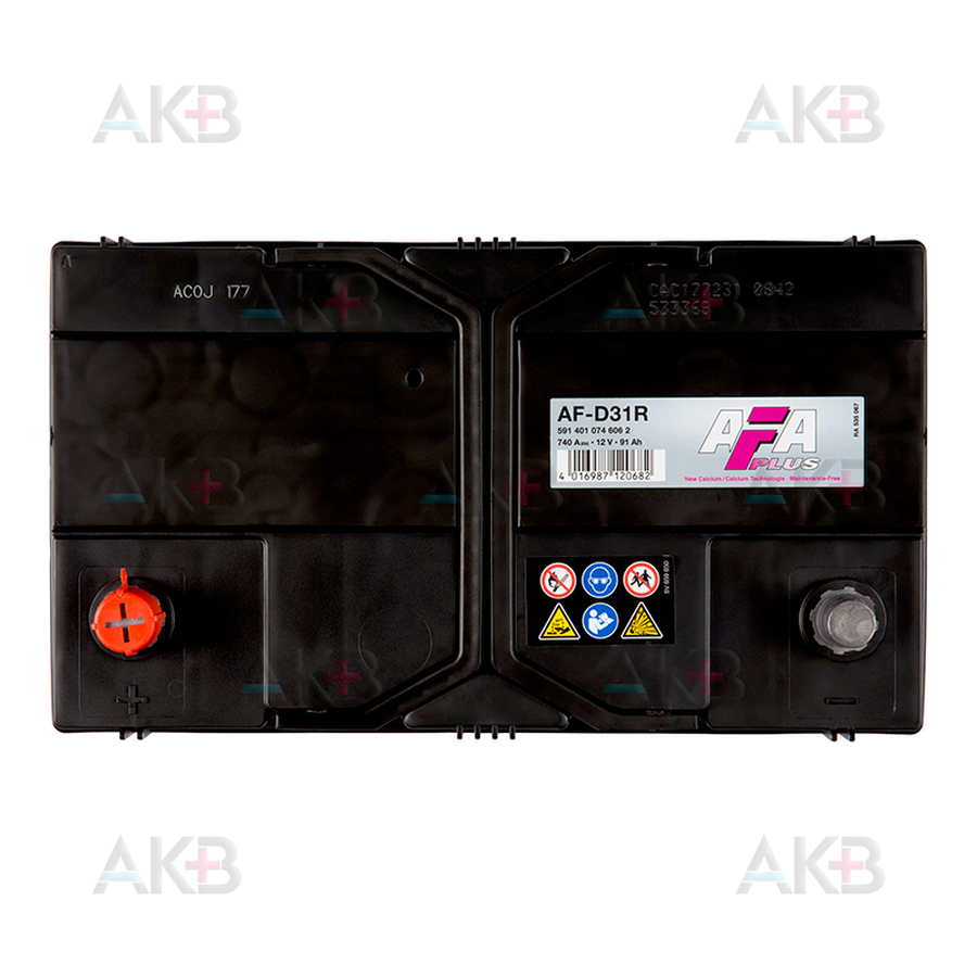 Автомобильный аккумулятор AFA Plus 91 Ач 740A прям. пол. (306x173x225) AF-D31R