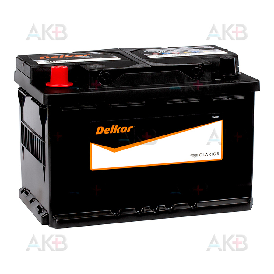 Автомобильный аккумулятор Delkor 57413 (74L 680A 277x174x188)