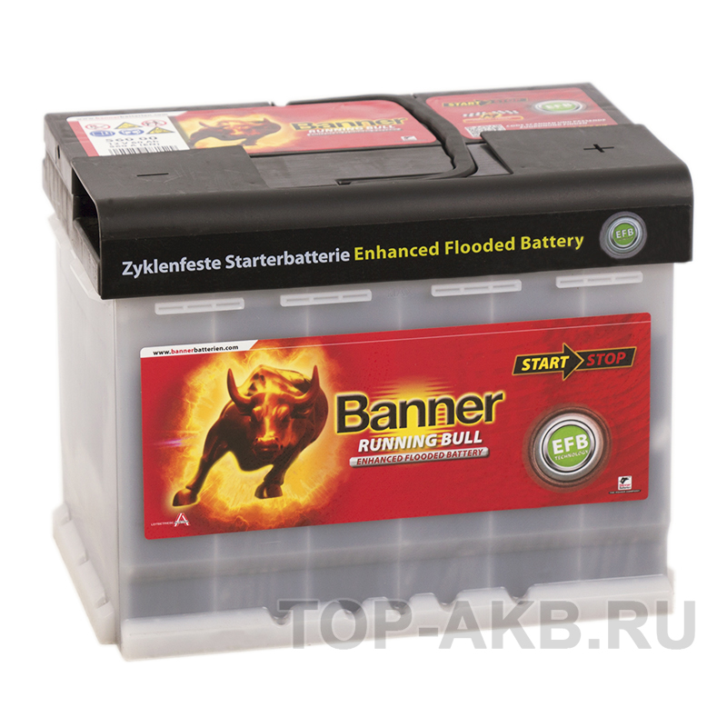 Автомобильный аккумулятор Banner Running Bull EFB Start-Stop (560 00) 60R 560A 241х175х190