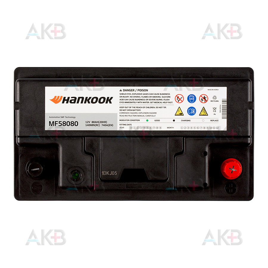 Автомобильный аккумулятор Hankook 58080 (80R 740A 315х175х175)