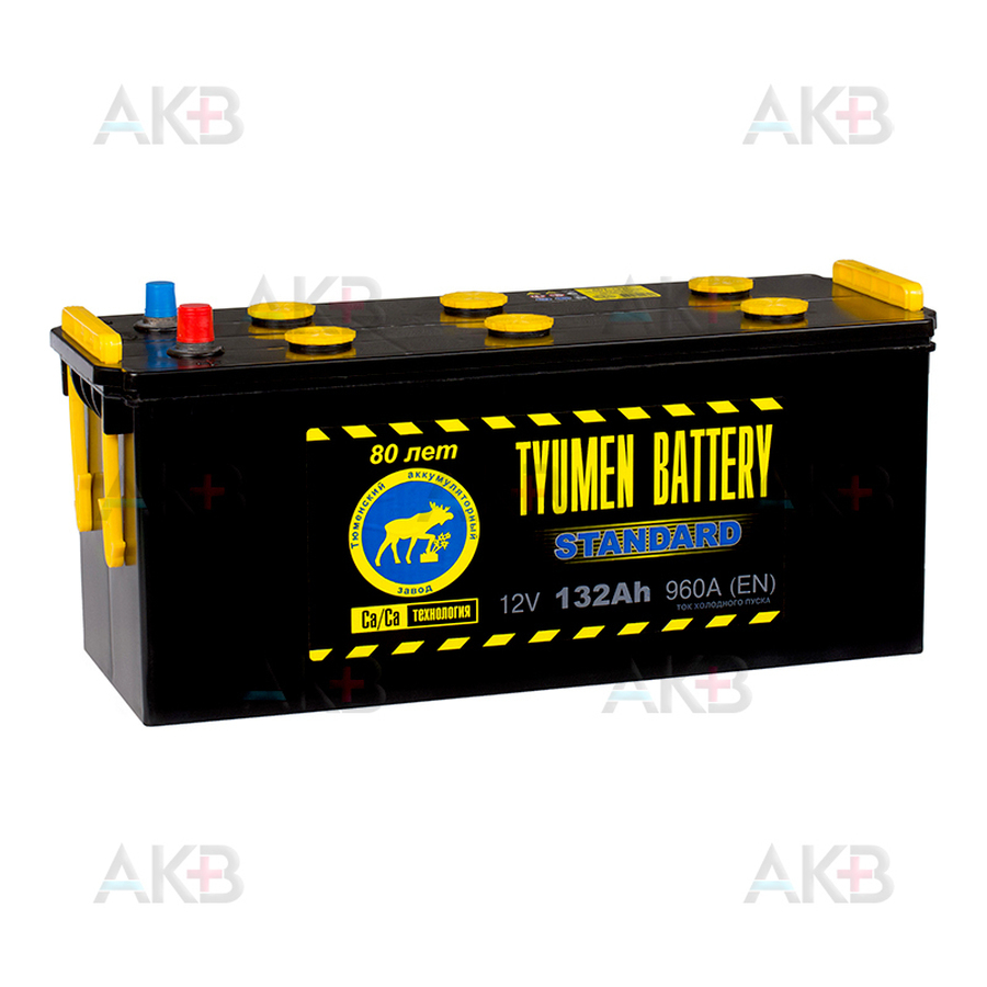 Автомобильный аккумулятор Tyumen Battery Standard 132 Ач прям. пол. 960A (513х189х230)