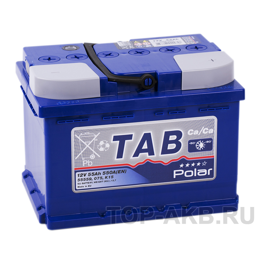 Автомобильный аккумулятор Tab Polar 55R низкий (550A 242x175x175) 121055 55509