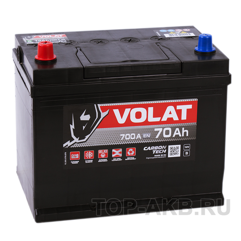 Автомобильный аккумулятор Volat Asia 70L (700A 261x173x225)