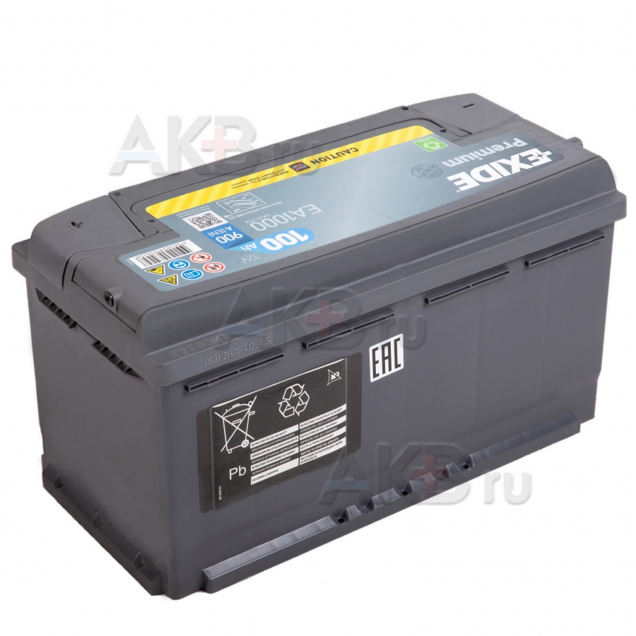 Автомобильный аккумулятор Exide Premium 100R (900А 353х175х190) EA1000