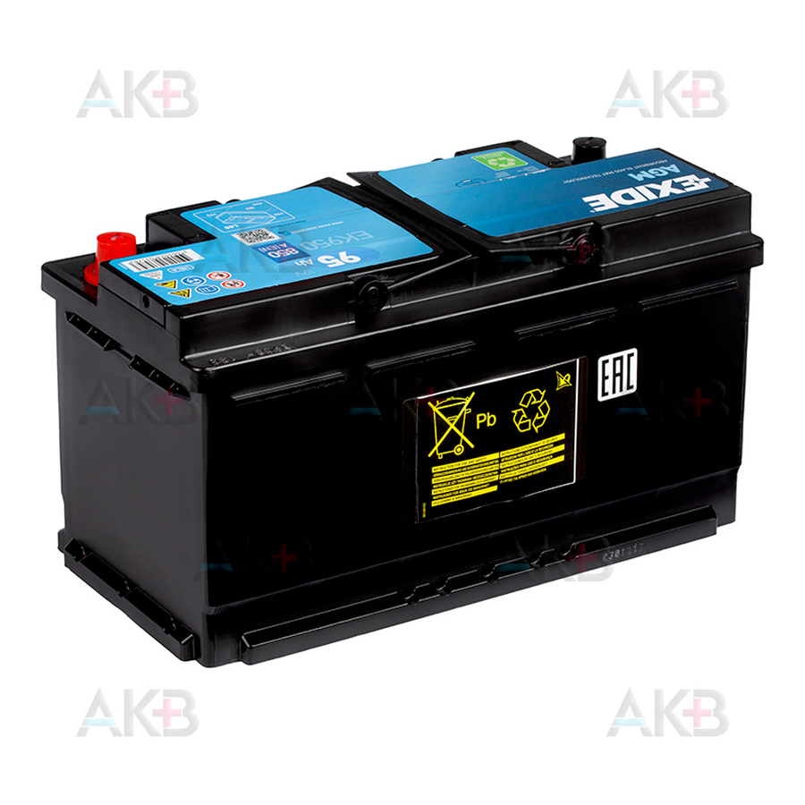 Автомобильный аккумулятор Exide Start-Stop AGM 95R (850А 353x175x190) EK950
