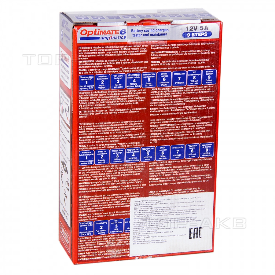 Зарядное устройство Optimate 6 (1x0.4-5.0A, 12 V) TM180SAE
