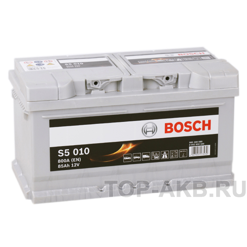 Автомобильный аккумулятор Bosch S5 010 85R 800A 315x175x175