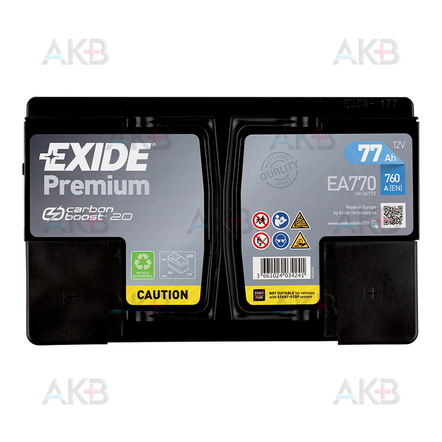 Аккумулятор Exide Premium Ea770 Купить