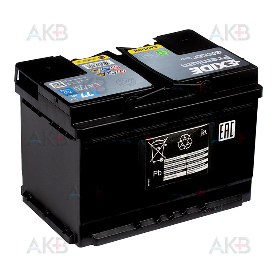 Автомобильный аккумулятор Exide Premium 77R (760А 278х175х190) EA770