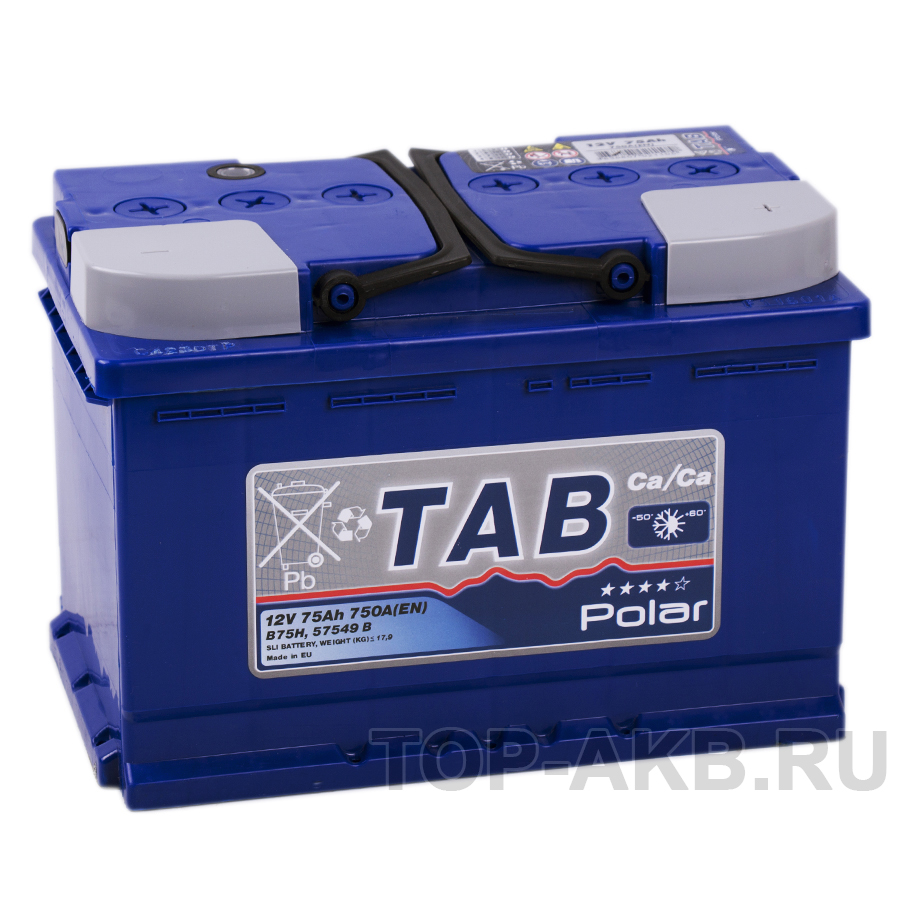 Автомобильный аккумулятор Tab Polar 75R (750A 278x175x190) 121075 57549