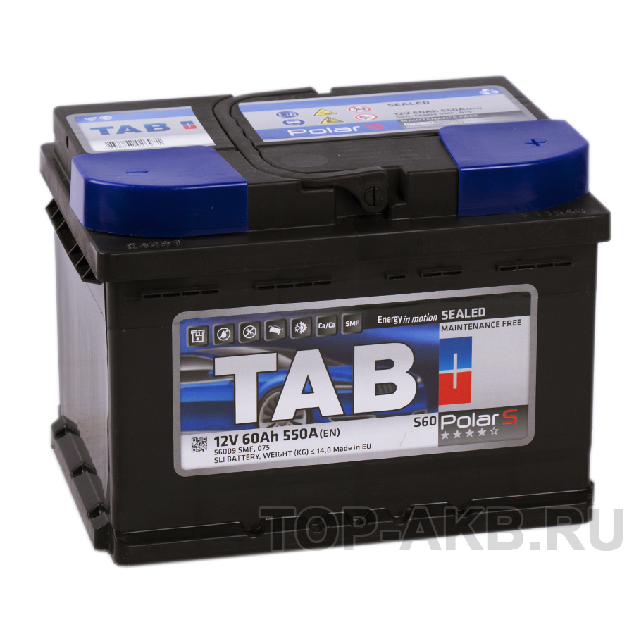 Автомобильный аккумулятор Tab Polar S 60R низкий (550A 242x175x175) 246060 56009