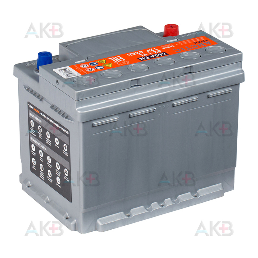 Автомобильный аккумулятор Titan Arctic 62L 630A 242x175x190
