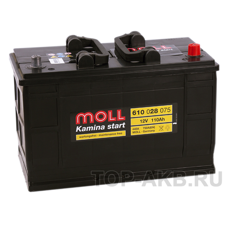 Автомобильный аккумулятор Moll Kamina start 110R (750А 349x175x235)