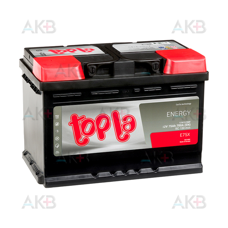Автомобильный аккумулятор Topla Energy 75L (700A 278x175x190) 108375 57413
