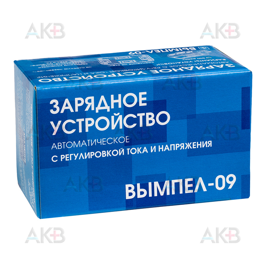Зарядное устройство Вымпел 09 (автомат, 0.25-1.2А, 12-16В для гелевых и кислотных АКБ 0.8-20Ач с рег. ток. и напряж.)