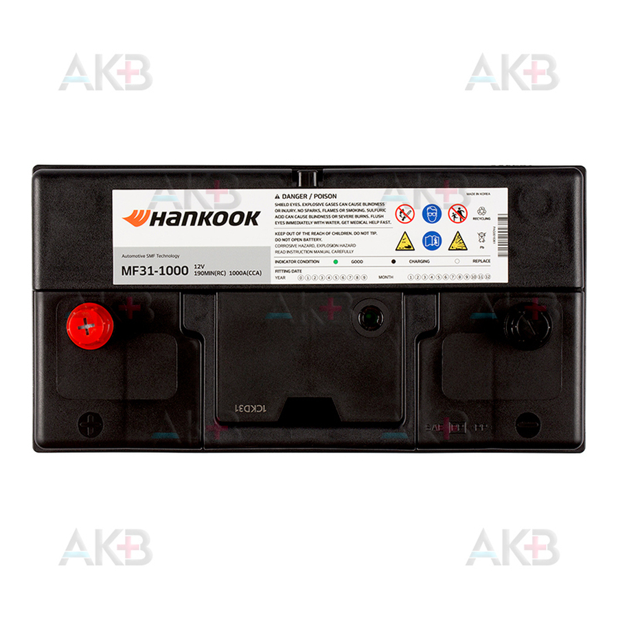 Автомобильный аккумулятор Hankook 31-1000 (190 min 1000 A 330x173x240)