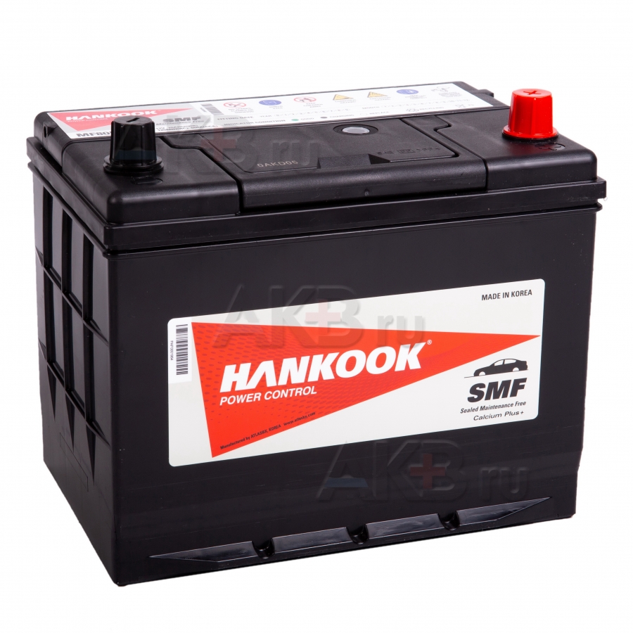 Автомобильный аккумулятор Hankook 80D26L (70R 600A 260х173х225)