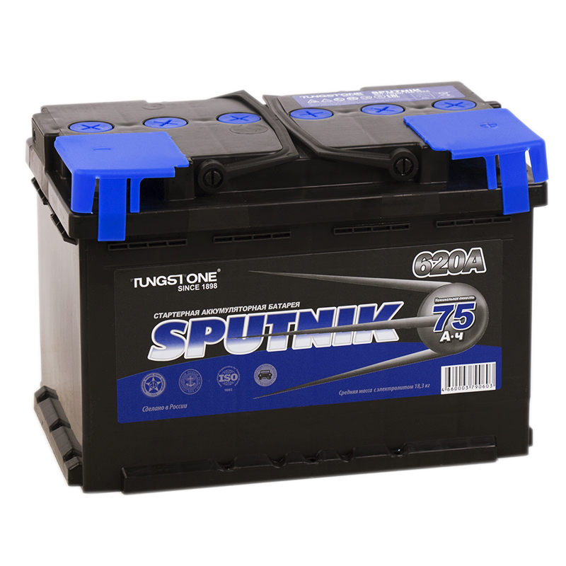Автомобильный аккумулятор Sputnik 75R (620А 278x175x190)