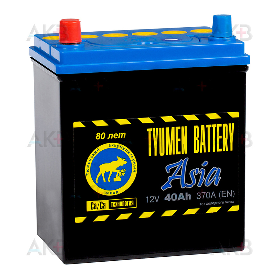 Автомобильный аккумулятор Tyumen Battery Asia 40 Ач прям. пол. 370A (187x127x227)