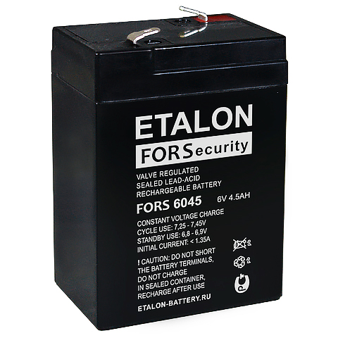 Аккумуляторная батарея ETALON FORS 6045 (6V 4.5 Aч 70x48x102)