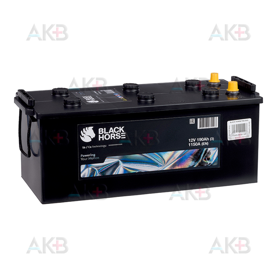 Автомобильный аккумулятор Black Horse 190 евро 1150A 513х223х223