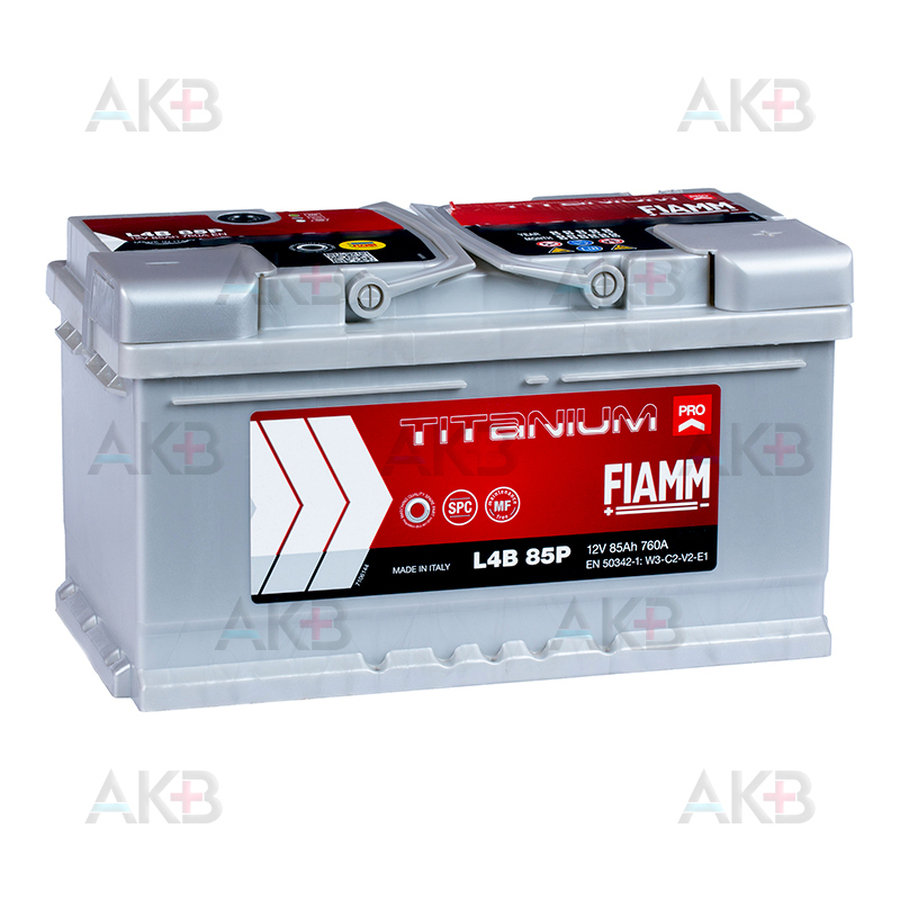 Автомобильный аккумулятор Fiamm Titanium Pro 85 Ач 760A обр. пол. (315x175x175) низк. L4B 85P