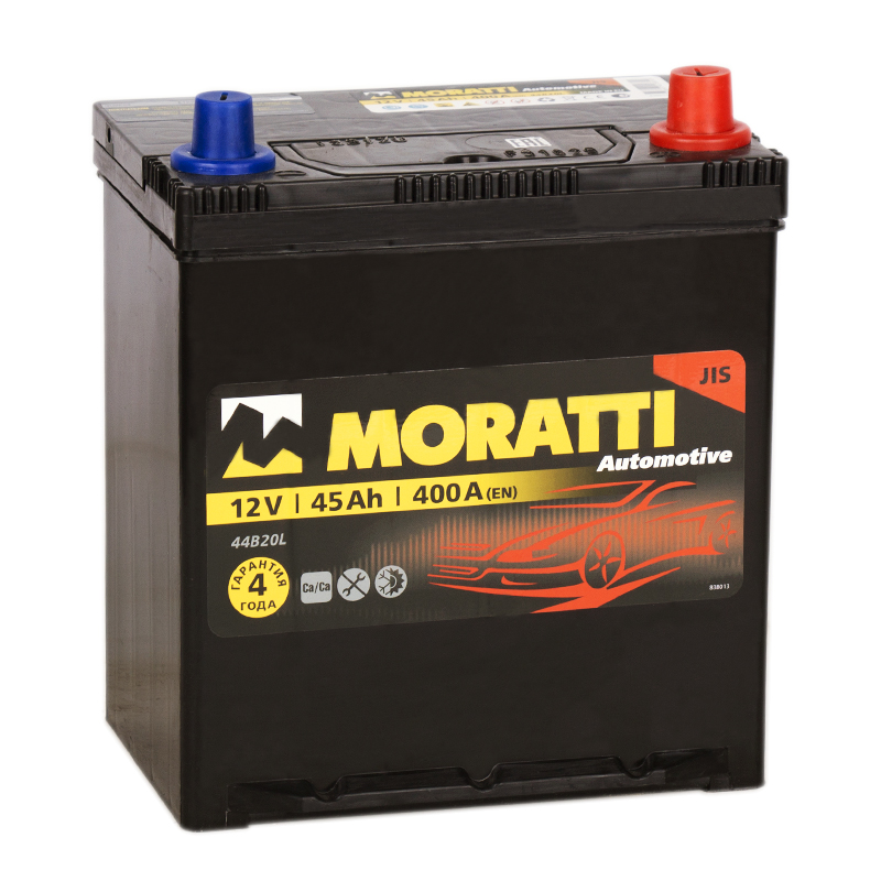 Автомобильный аккумулятор Moratti Asia 45R 400А 187x127x227 B19L