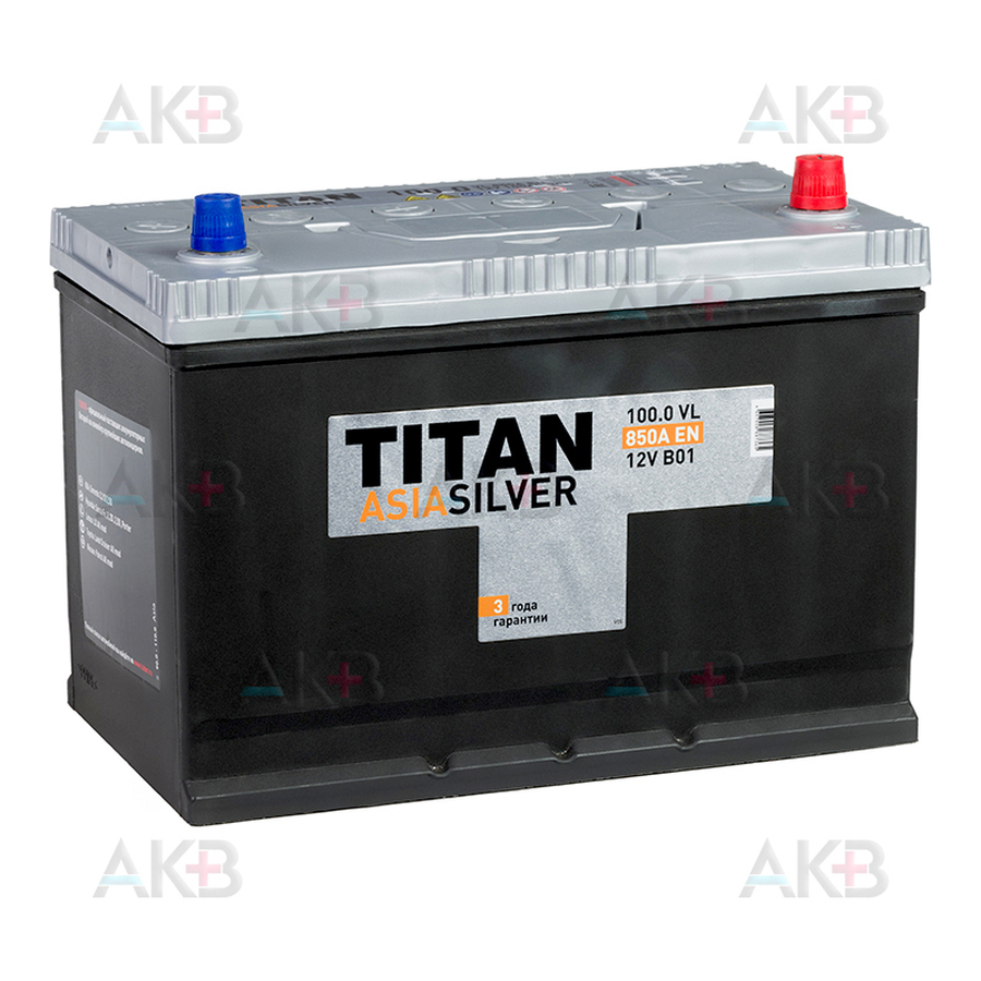 Автомобильный аккумулятор Titan Asia Silver 100R (850А 304x171x221)