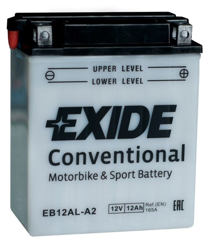Мото аккумулятор Exide Conventional EB12AL-A2 12V 12Ah 165A (134x80x160) обр. пол.
