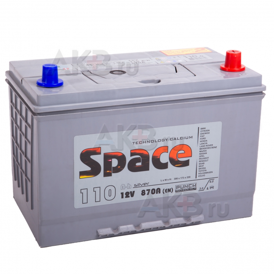 Автомобильный аккумулятор Space Asia 135D31L (110R 870A 306x173x225)