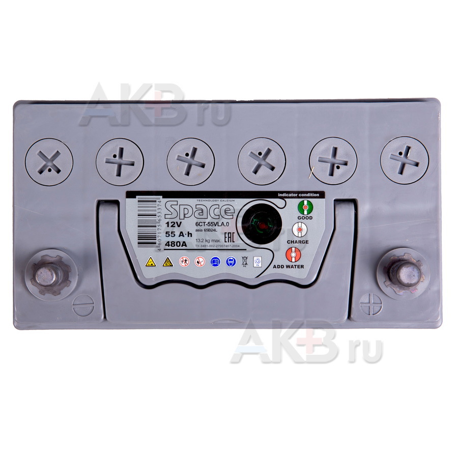 Автомобильный аккумулятор Space Asia 65B24L (55R 480A 238x129x225)