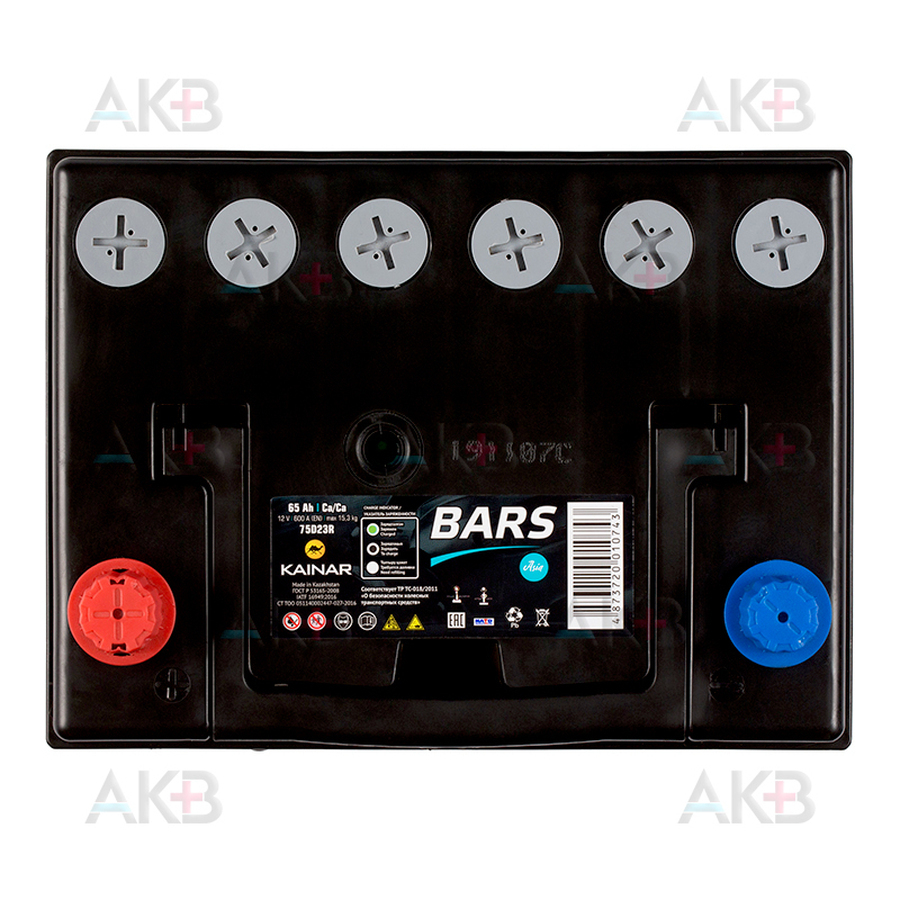Автомобильный аккумулятор BARS Asia 6СТ-65 VL АПЗ п.п 75D23R 65Ач 600A (232x173x225)