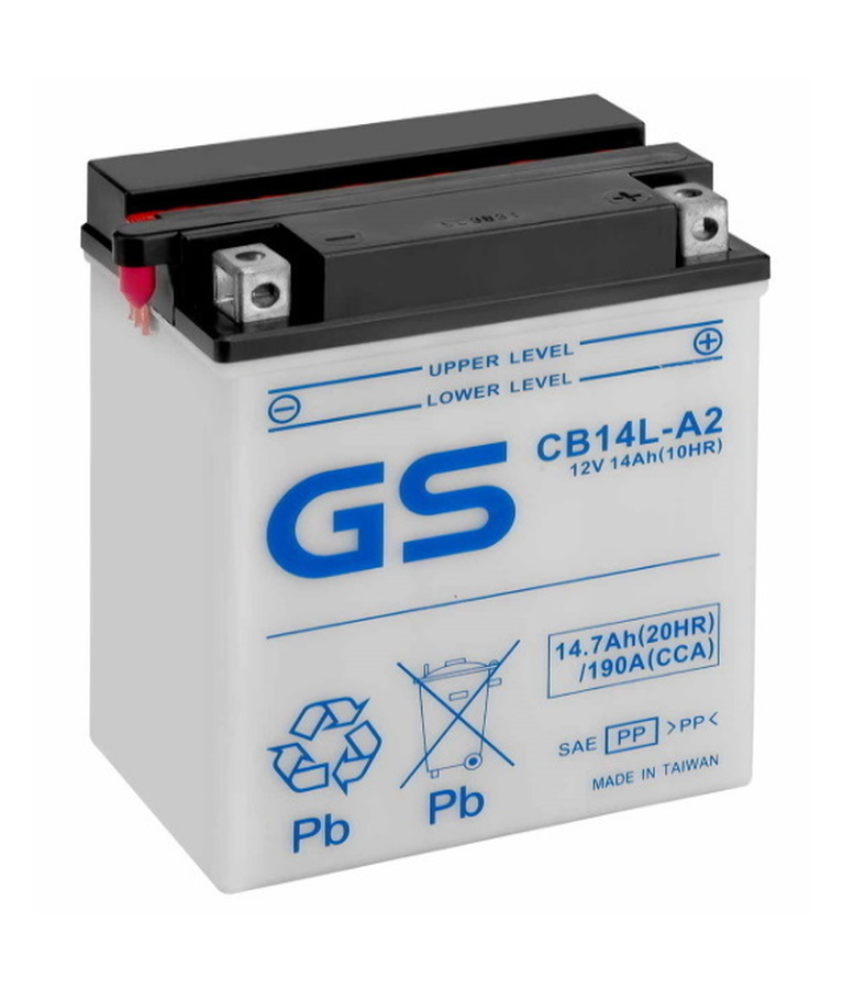 Мото аккумулятор GS CB14L-A2 12V 14Ah 190A (136x91x169) обр. пол. Heavy Duty сухозаряж. GS YUASA
